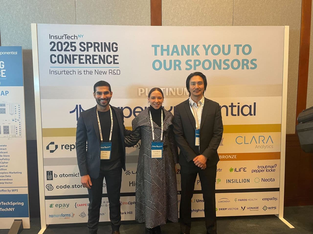 Ankur Patel, Suzanne Rabicoff, and Tony Lew at InsurTech