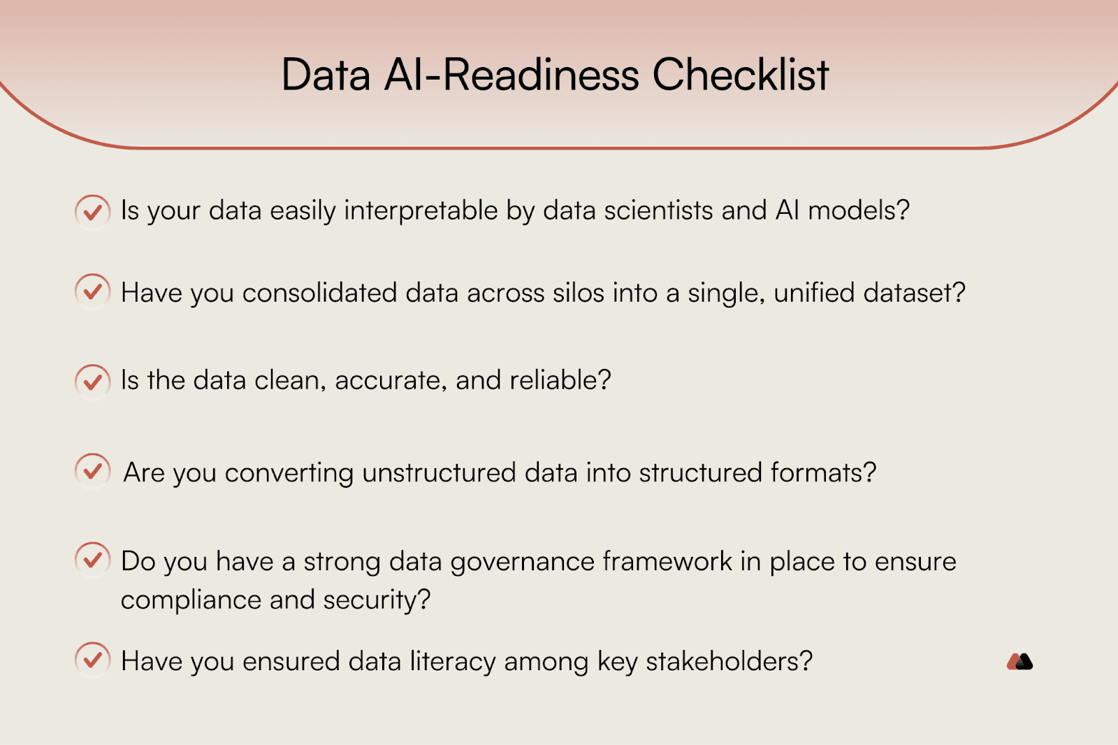graphic of a data AI-readiness checklist