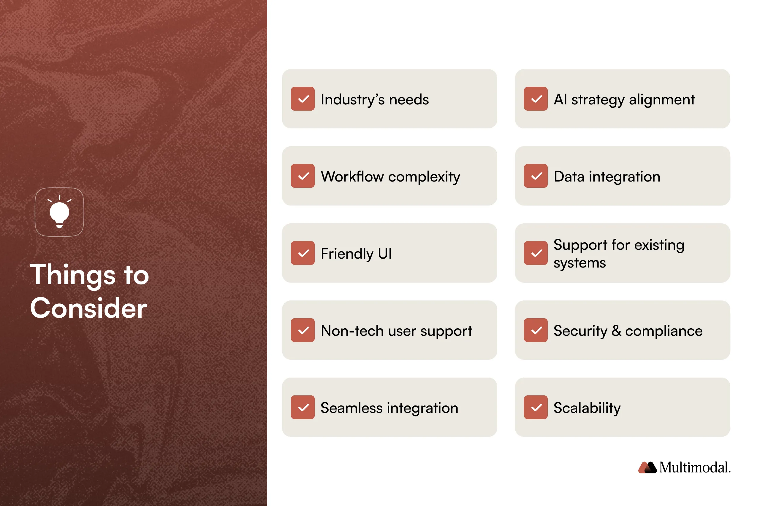 a graphic with a list of things to consider as listed in this section of the article
